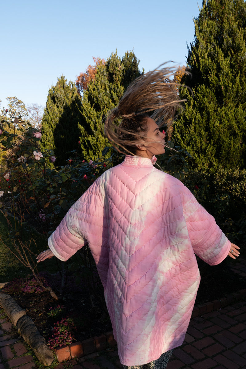 Reversible Marshmallow Quilted Aura Coat